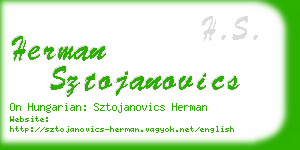 herman sztojanovics business card